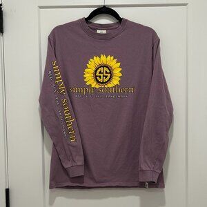 Simply Southern long sleeve graphic "DON'T LOOK BACK" tee (M)